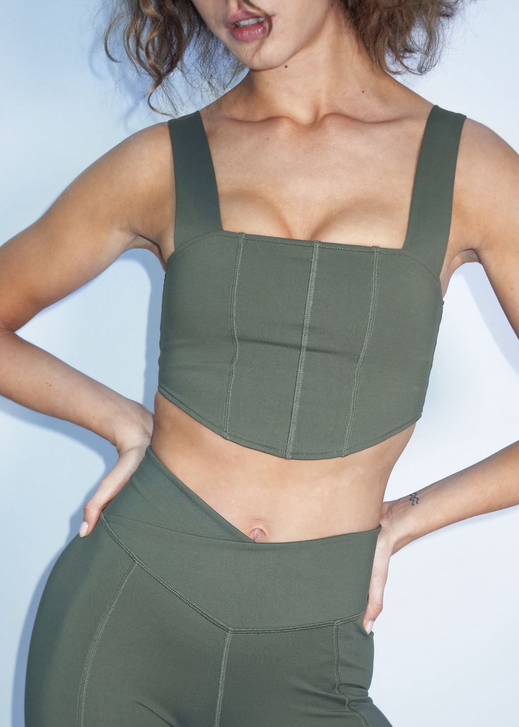 Corset Top - Olive Green