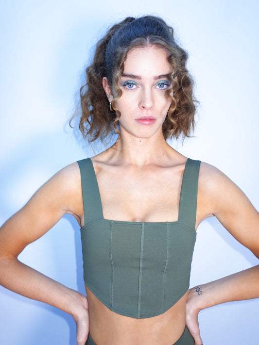 Corset Top - Olive Green